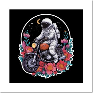 astronauts ride motobike Posters and Art